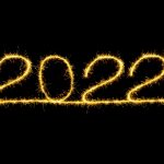 2022 lightpainted with sparklers, happy new year, 2022 banner for website, background for greeting cards, greetings