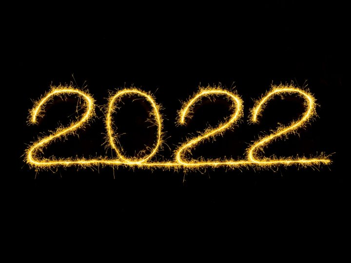 2022 lightpainted with sparklers, happy new year, 2022 banner for website, background for greeting cards, greetings